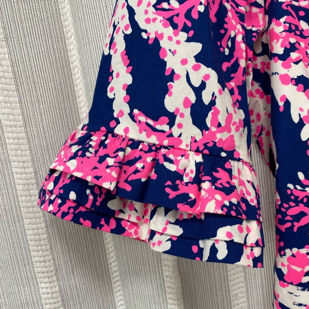 Lilly Pulitzer Dress Fiesta Nauti Navy Pink Beyond the‎ Sea Coral Size 4 - Picture 4 of 15